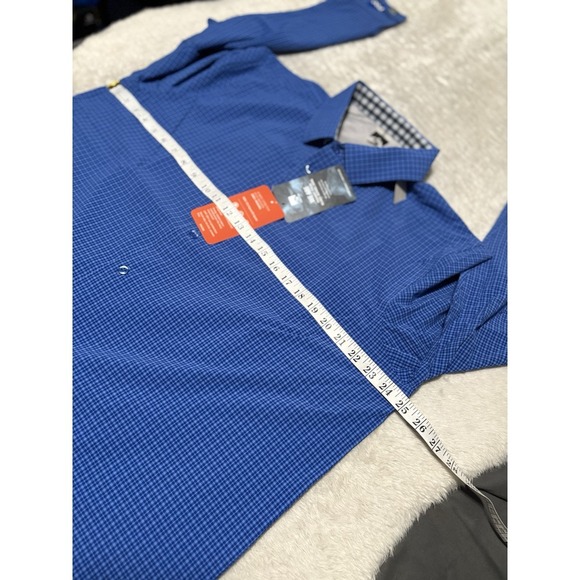 New Stone Creek Men's XL Blue Button Down UPF 4 Way‎ Stretch Shirt - Picture 3 of 10